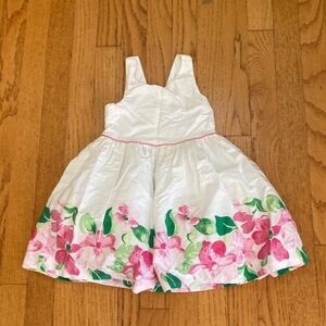 Janie and Jack White Dress with Pink and Green Floral Accents